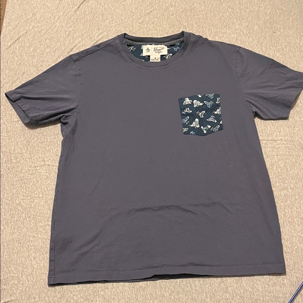 Original Penguin Navy Graphic Pocket Tee